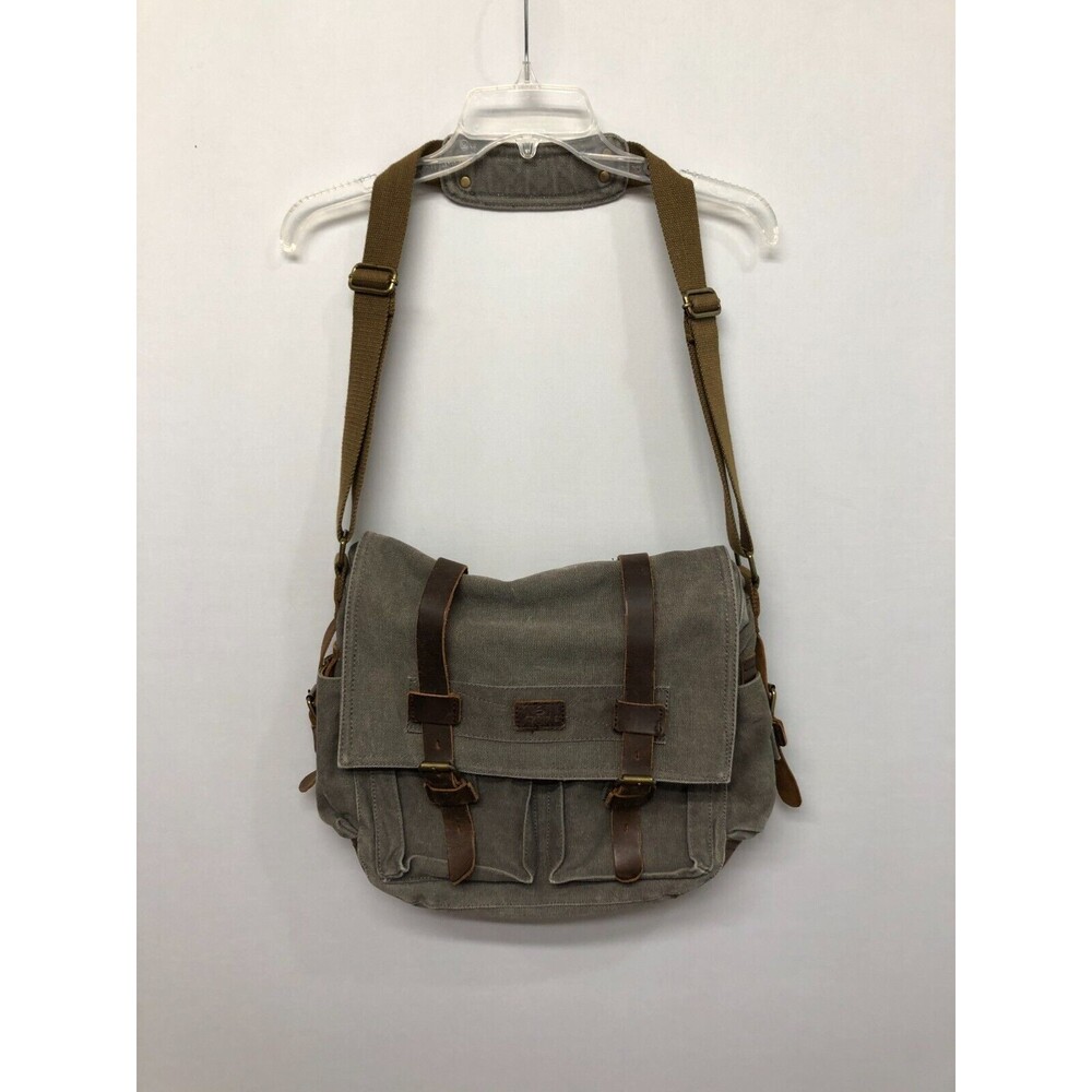 S-ZONE Camera Messenger Bag Leather Canvas DSLR Shoulder Crossbody Bag B294 -26